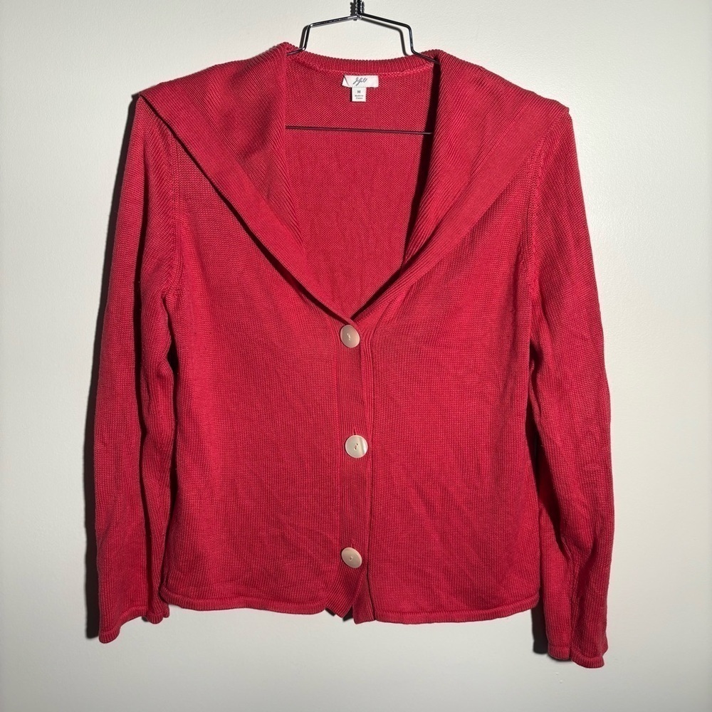 J. Jill Silk Blend Knit Cardigan